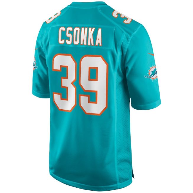 Larry Csonka 39 Miami Dolphins Men Game Retired Jersey - Aqua - Image 3