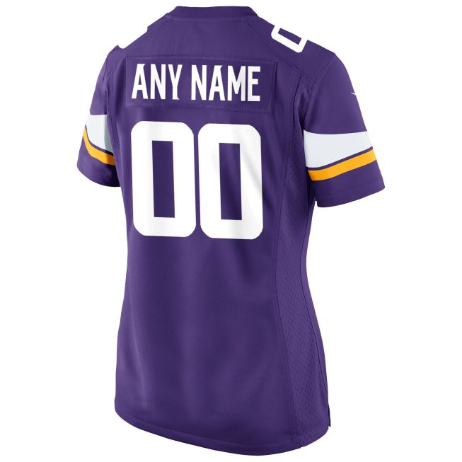 Minnesota Vikings Women's Custom Game Jersey - Purple - Image 3