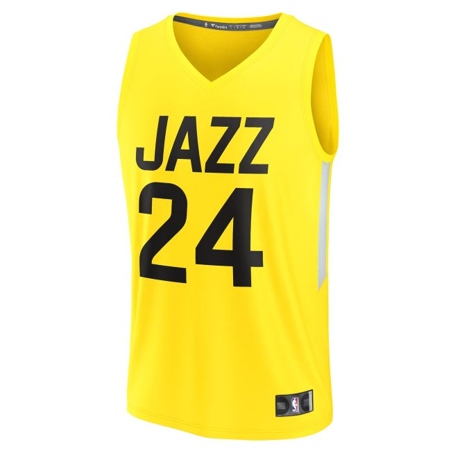 Walker Kessler Utah Jazz Fanatics Fast Break Replica Player Jersey - Icon Edition - Yellow - Image 2