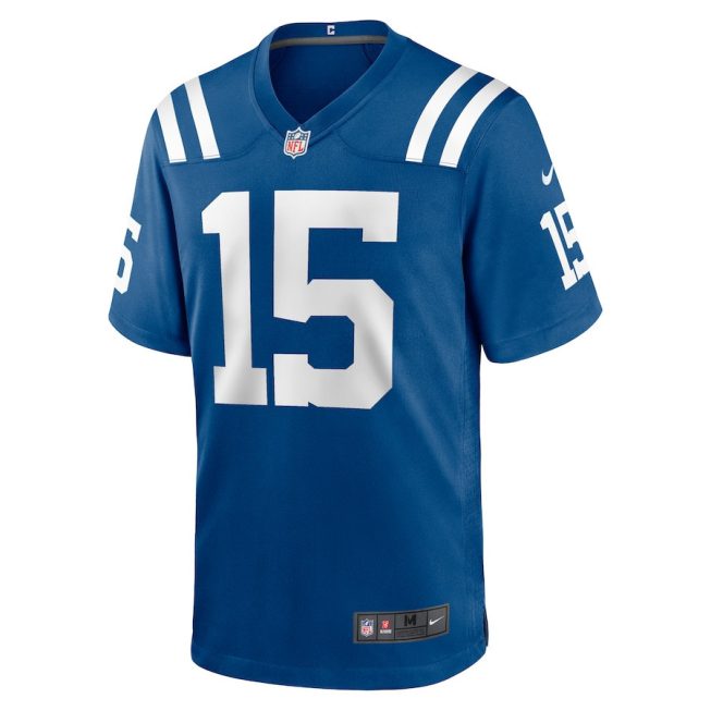 Racey McMath 15 Indianapolis Colts Men Team Game Jersey - Royal - Image 2