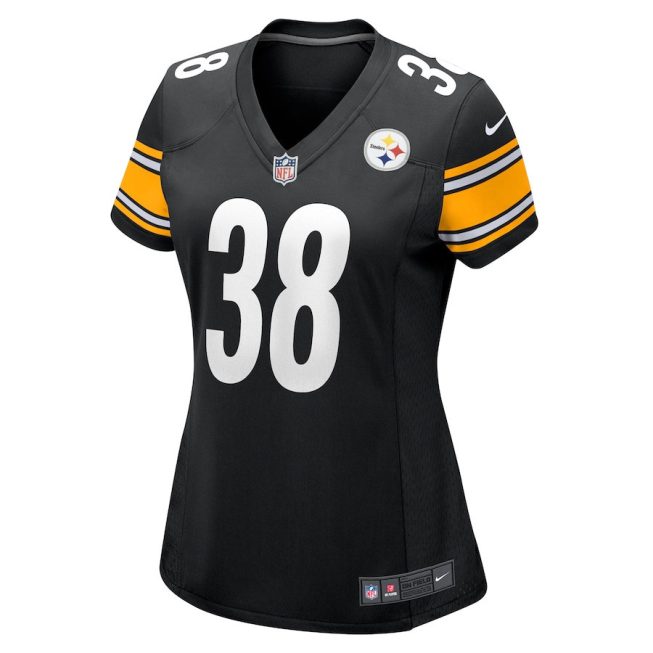 Mykal Walker 38 Pittsburgh Steelers Game Women Jersey - Black - Image 2