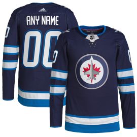 Winnipeg Jets Home Primegreen Authentic Custom Jersey - Navy