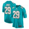 Brandon Jones Miami Dolphins Team Game Jersey - Aqua