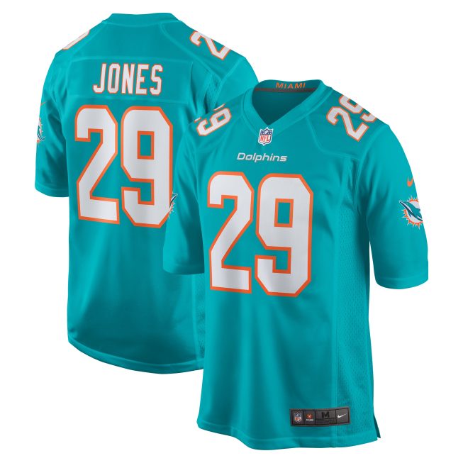 Brandon Jones Miami Dolphins Team Game Jersey - Aqua