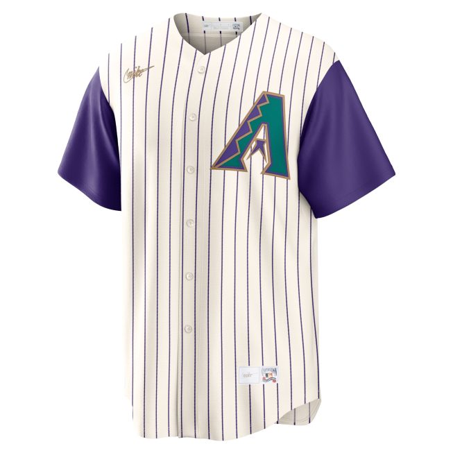 Randy Johnson Arizona Diamondbacks Alternate Cooperstown Collection Player Jersey - Cream/Purple - Image 2