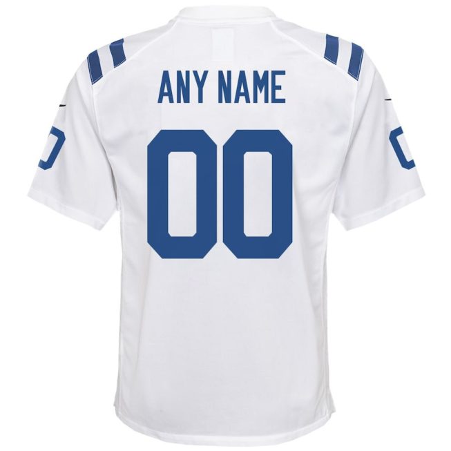 Indianapolis Colts Custom YOUTH Game Jersey - White - Image 3