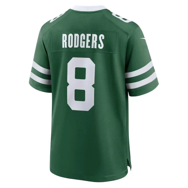 Aaron Rodgers 8 New York Jets Game Men Jersey - Legacy Green - Image 3