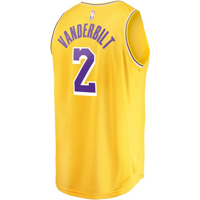 Jarred Vanderbilt Los Angeles Lakers Fanatics Youth Fast Break Player Jersey - Icon Edition - Gold - Image 3