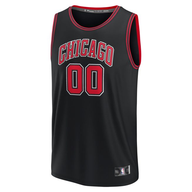 Chicago Bulls Fanatics Youth Fast Break Replica Custom Jersey - Statement Edition - Black - Image 2