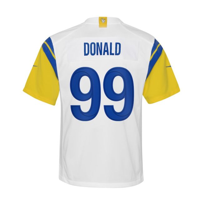 Aaron Donald 99 Los Angeles Rams YOUTH Game Jersey - White - Image 3