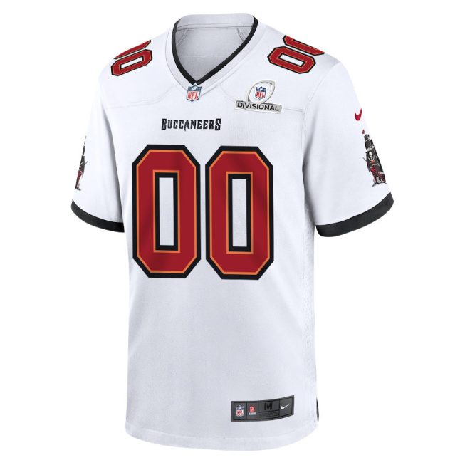 Tampa Bay Buccaneers 2024 Divisional Patch Game Men Custom Jersey - White - Image 2