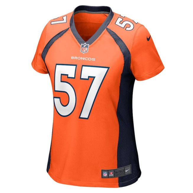 Ben Niemann 57 Denver Broncos Women Team Game Jersey - Orange - Image 2
