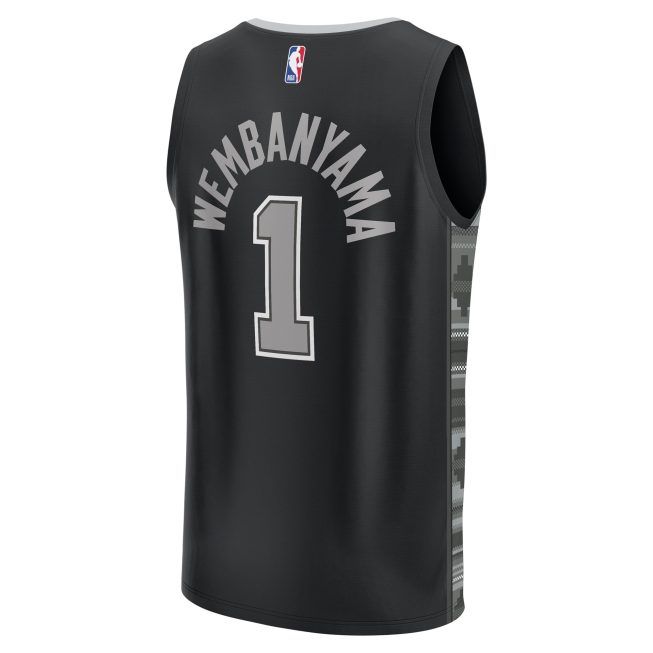 Victor Wembanyama San Antonio Spurs Fanatics Fast Break Player Jersey - Statement Edition - Black - Image 3