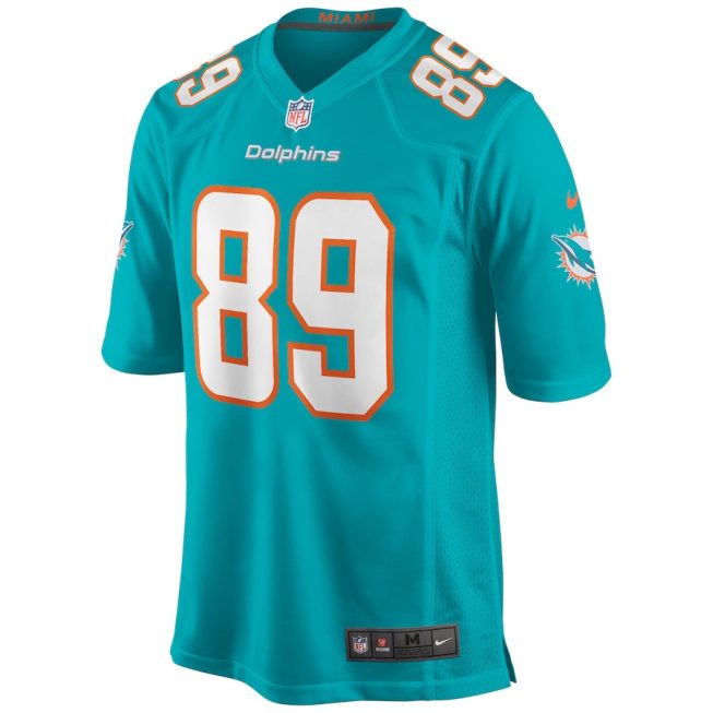 Nat Moore 89 Miami Dolphins Men Game Retired Jersey - Aqua - Image 2