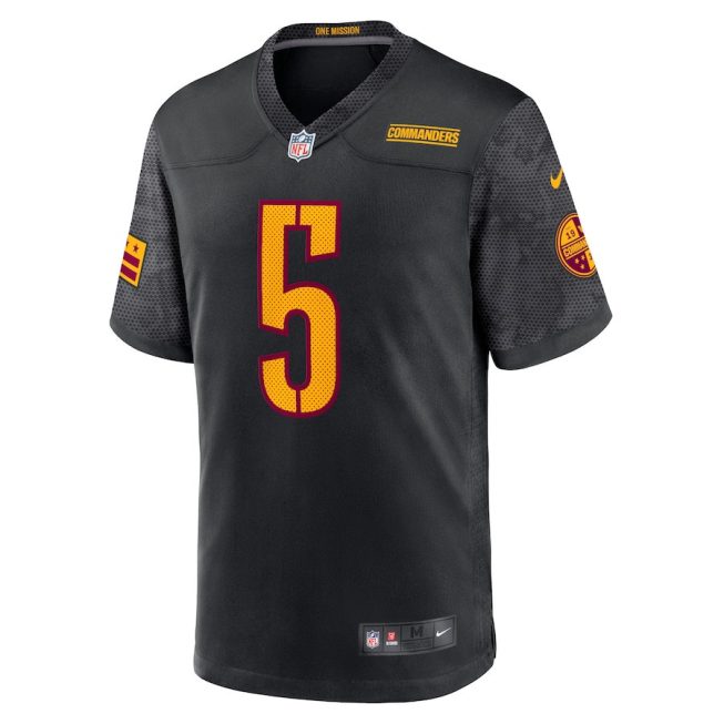 Tress Way 5 Washington Commanders Men Alternate Game Jersey - Black - Image 2