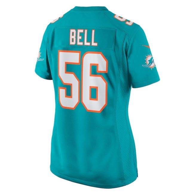 Quinton Bell 56 Miami Dolphins Game Women Jersey - Aqua - Image 3