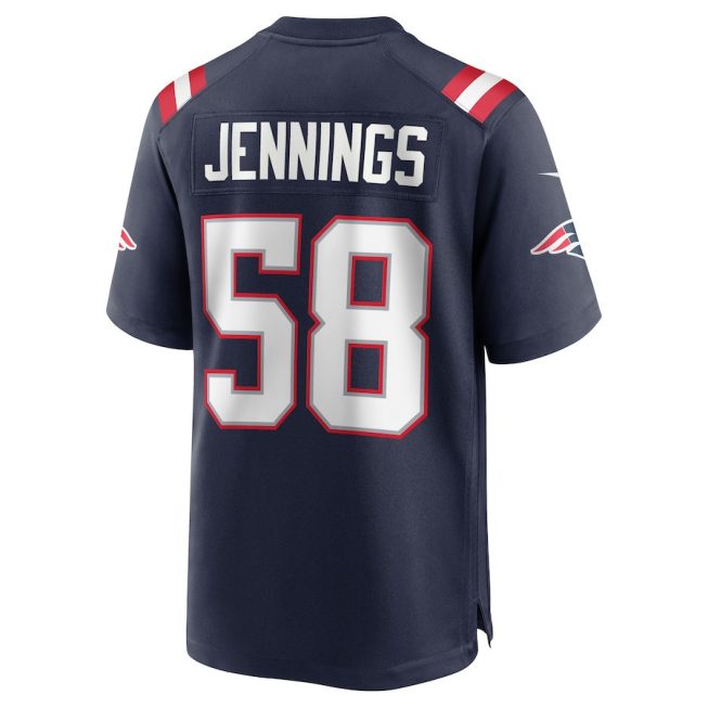 Anfernee Jennings 58 New England Patriots Men Team Game Jersey - Navy - Image 3