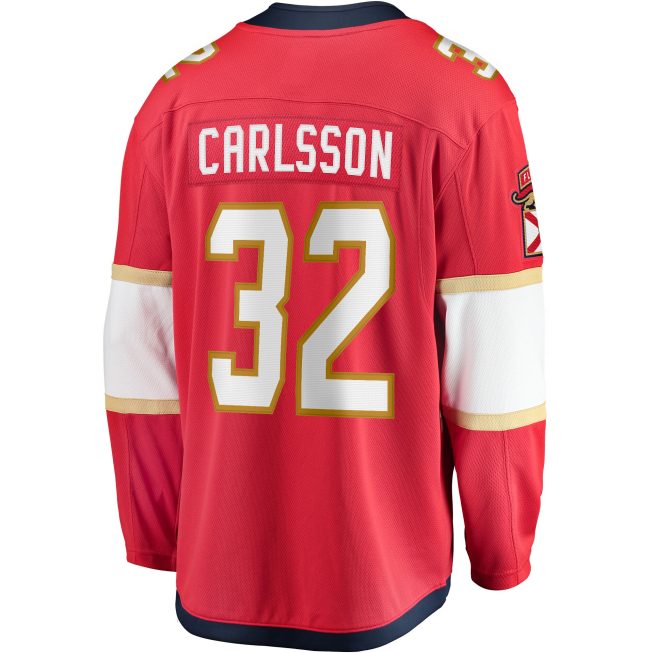 Lucas Carlsson Florida Panthers Fanatics Home Breakaway Player Jersey - Red - Image 3