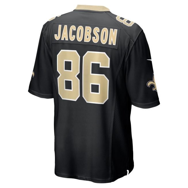 Michael Jacobson 86 New Orleans Saints Men Game Jersey - Black - Image 3