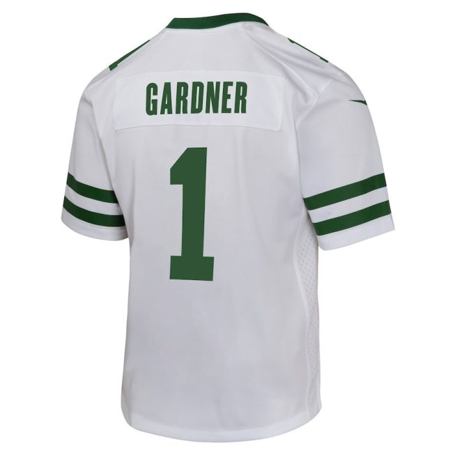 Ahmad Sauce Gardner 1 New York Jets Game YOUTH Jersey - Legacy White - Image 3