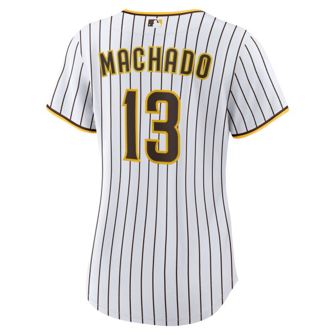 Manny Machado San Diego Padres Women's Home Replica Player Jersey - White/Brown - Image 3
