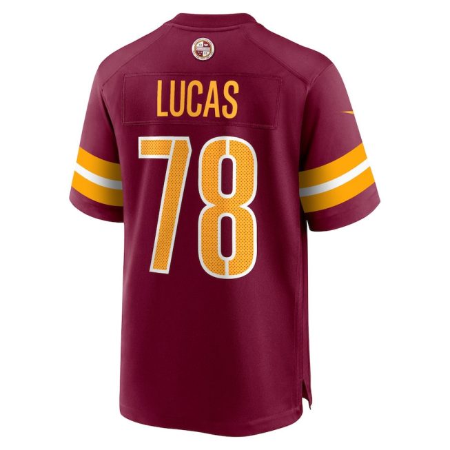 Cornelius Lucas 78 Washington Commanders Men Game Jersey - Burgundy - Image 3