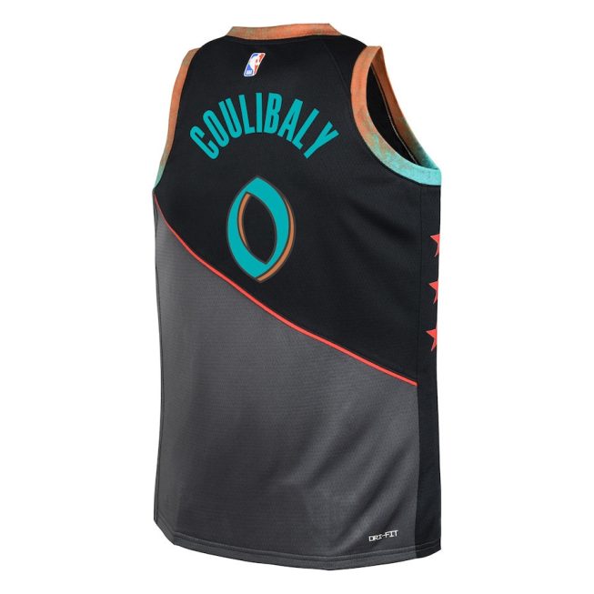 Bilal Coulibaly 0 Washington Wizards 2023/24 City Edition Swingman YOUTH Jersey - Black - Image 3