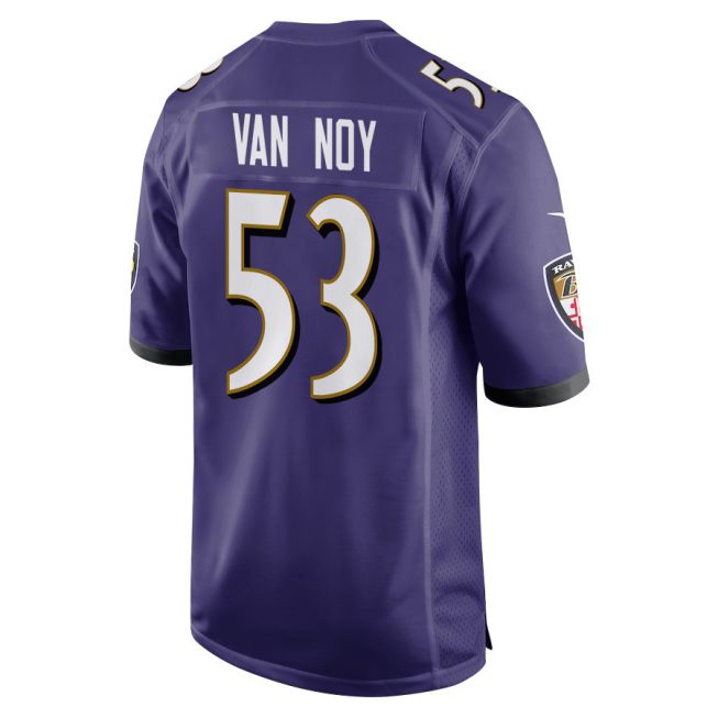 Kyle Van Noy 53 Baltimore Ravens Super Bowl LIX New Orleans Patch Game Men Jersey - Purple - Image 2