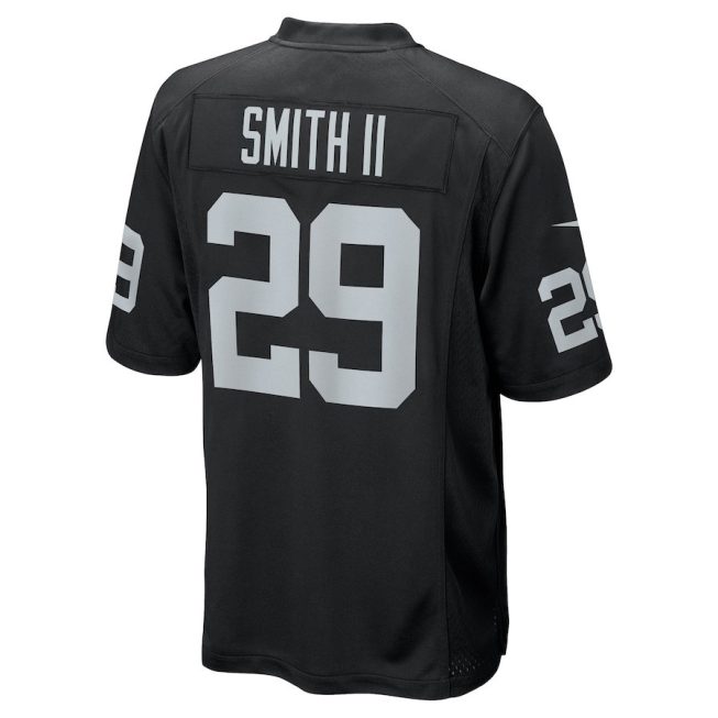 Christopher Smith II 29 Las Vegas Raiders Men Team Game Jersey - Black - Image 3