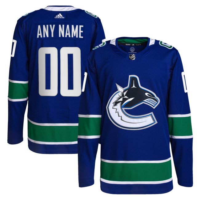 Vancouver Canucks Home Primegreen Authentic Custom Jersey - Royal