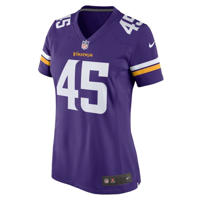 Troy Dye 45 Minnesota Vikings Women Game Jersey - Purple - Image 2