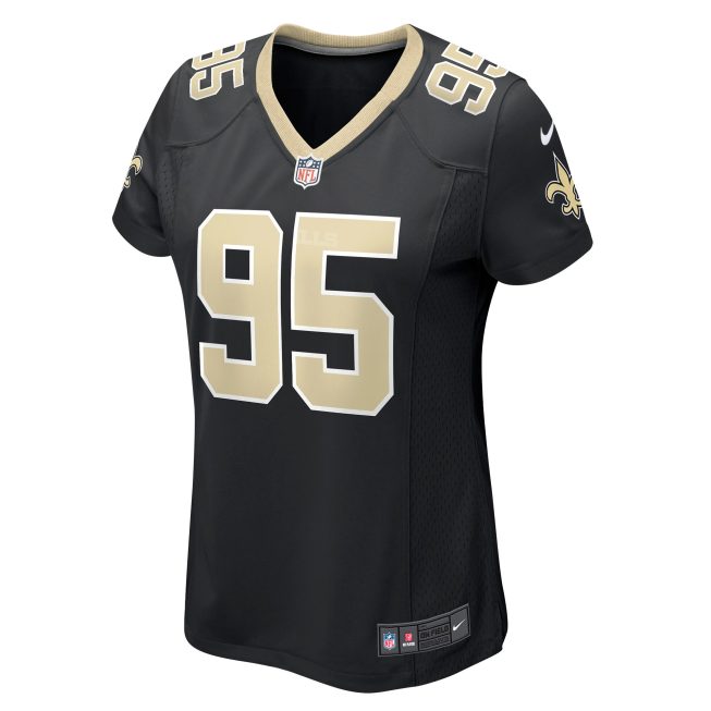 Albert Huggins New Orleans Saints Women's Player Game Jersey - Black - Image 2