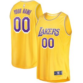 Los Angeles Lakers Fanatics Youth Fast Break Custom Replica Jersey Gold - Icon Edition