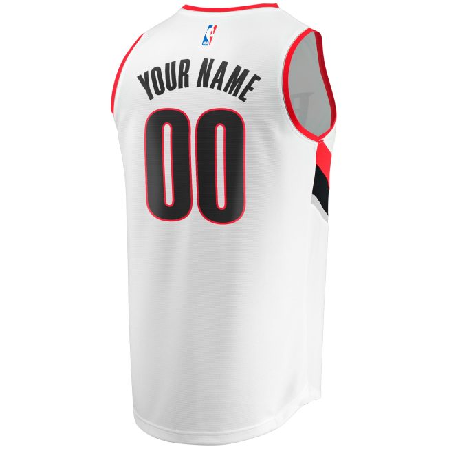 Portland Trail Blazers Fanatics Fast Break Custom Replica Jersey - Association Edition - White - Image 3