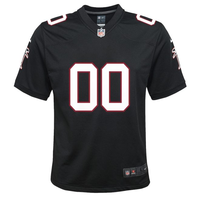 Atlanta Falcons Custom YOUTH Throwback Game Jersey - Black - Image 2