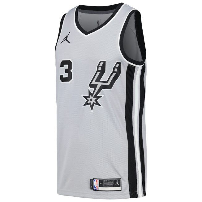 Keldon Johnson 3 San Antonio Spurs Swingman Men Jersey - Statement Edition - Silver - Image 2