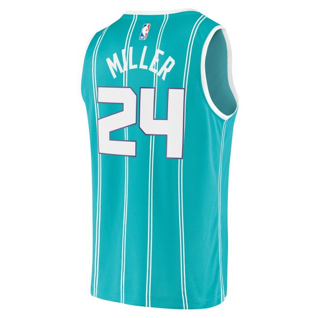 Brandon Miller Charlotte Hornets Fanatics Youth 2023 Draft First Round Pick Fast Break Replica Jersey - Icon Edition - Teal - Image 3