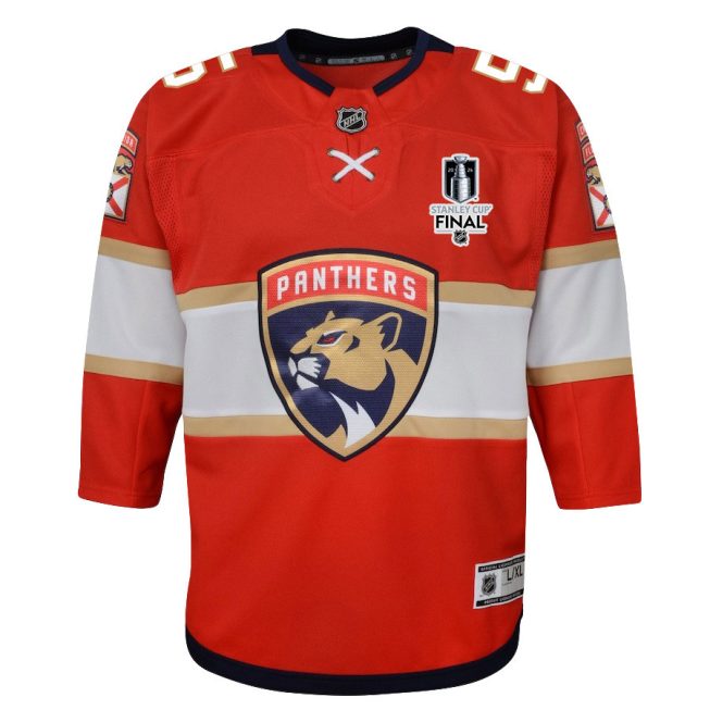 Aaron Ekblad 5 Florida Panthers 2024 STANLEY CUP Final Youth Home Breakaway Jersey - Red - Image 2