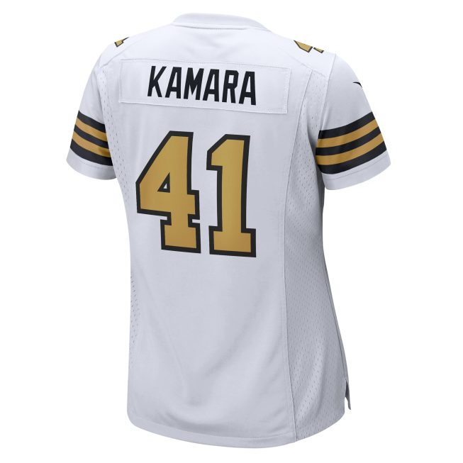 Alvin Kamara New Orleans Saints Women's Alternate Game Jersey - White - Image 3