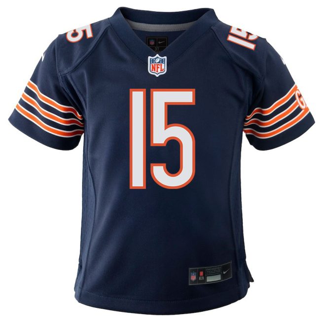 Rome Odunze 15 Chicago Bears 2024 Draft First Round Pick Player Game YOUTH Jersey - Navy - Image 2