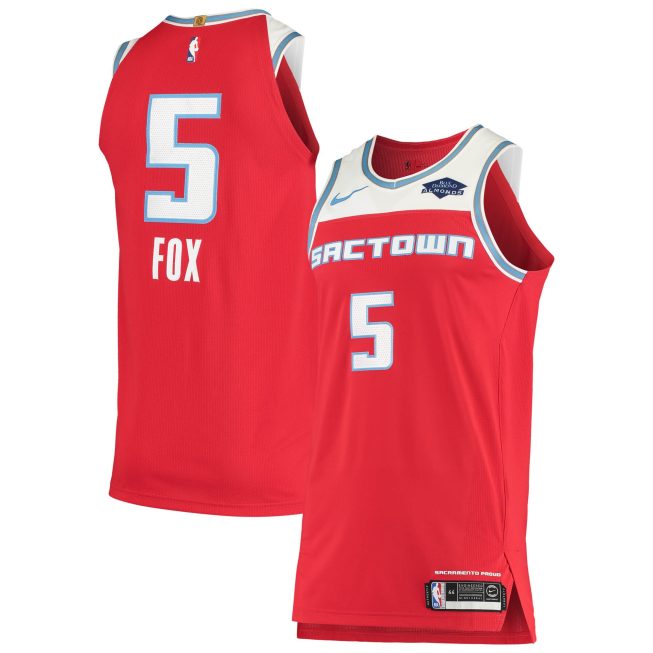 De'Aaron Fox Sacramento Kings Authentic Badge Jersey - City Edition - Red