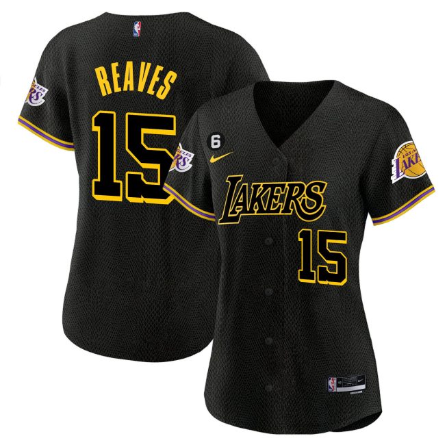 Austin Reaves 15 Los Angeles Lakers Baseball Jersey - Black Mamba