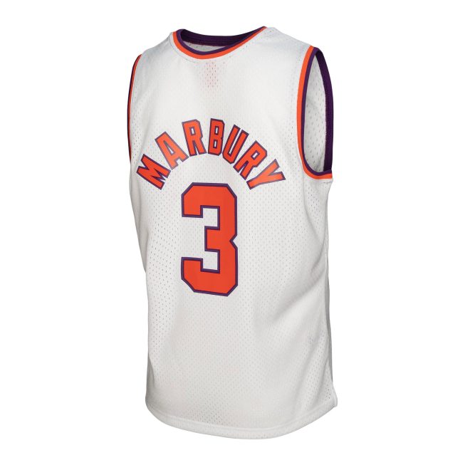 Stephon Marbury Phoenix Suns Mitchell & Ness 2001/02 Hardwood Classics Swingman Jersey - White - Image 3
