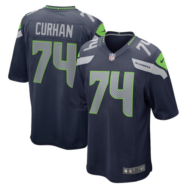 Jake Curhan 74 Seattle Seahawks Men Game Jersey - College Navy