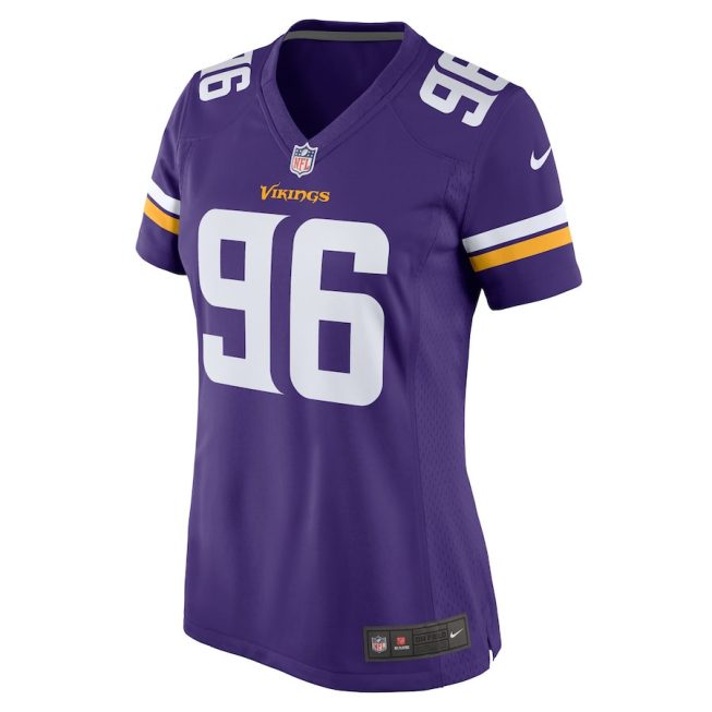 Michael Dogbe 96 Minnesota Vikings Team Game Women Jersey - Purple - Image 2