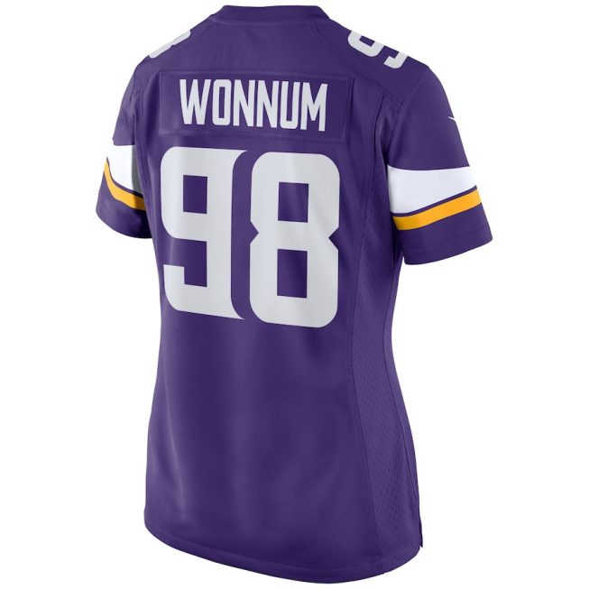 D.J. Wonnum 98 Minnesota Vikings Women Team Game Jersey - Purple - Image 3