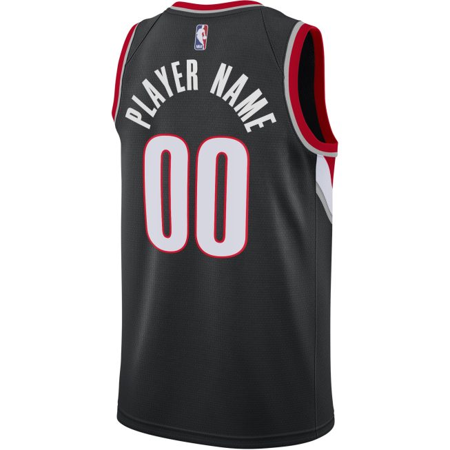 Portland Trail Blazers Swingman Custom Jersey Black - Icon Edition - Image 3