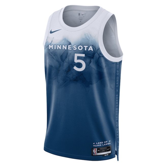 Anthony Edwards 5 Minnesota Timberwolves 2023/24 City Edition Swingman Jersey - Blue - Image 2