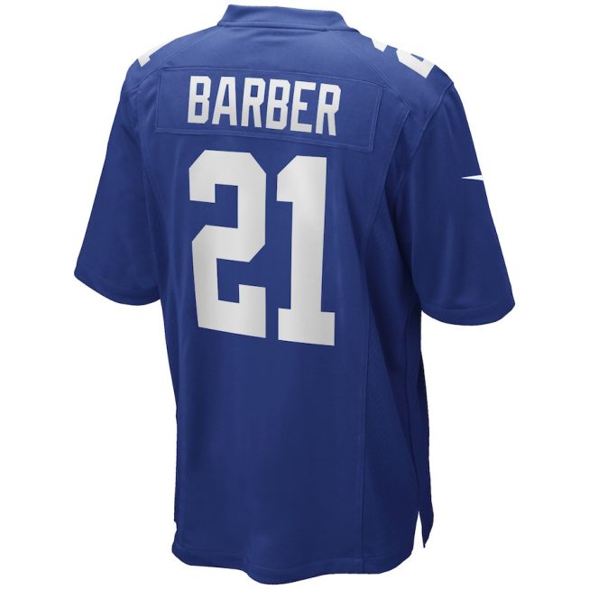 Tiki Barber 21 New York Giants Men Game Retired Jersey - Royal - Image 3