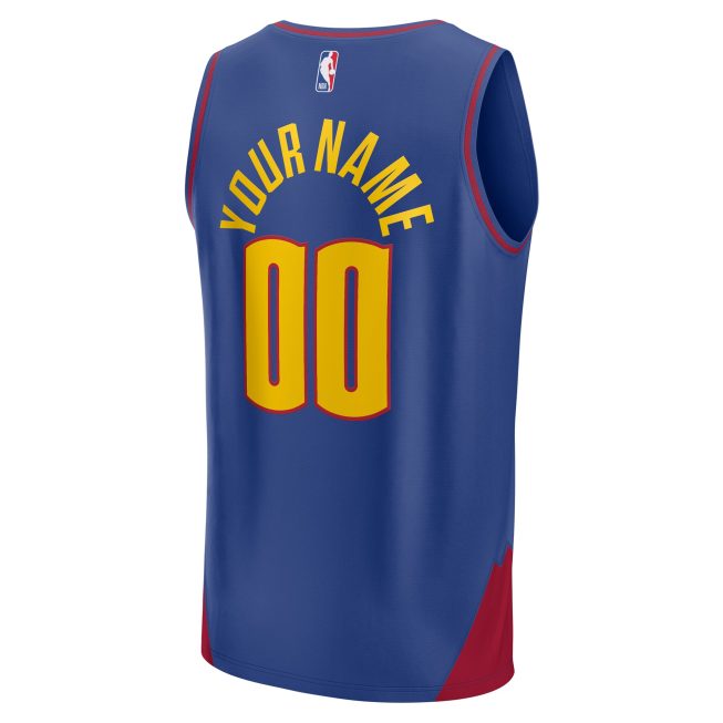 Denver Nuggets Fanatics 2022/23 Fast Break Custom Replica Jersey - Blue - Statement Edition - Image 3